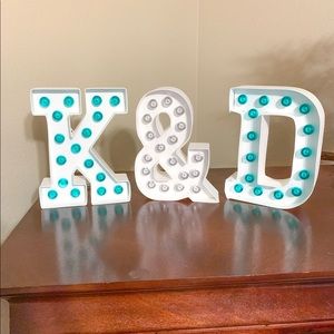 Light up Letters K, &, D